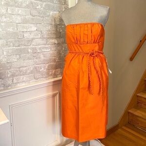 J CREW STRAPLESS SILK TANGERINE SPECIAL OCCASION DRESS